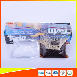Chine 2 sections dans les sacs réutilisables clairs de 1 de sac stockage de nourriture avec le dessus de tirette fournisseur