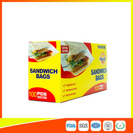 Chine Sacs recyclables clairs en plastique de sandwich à catégorie comestible, sac réutilisable avec la tirette fournisseur