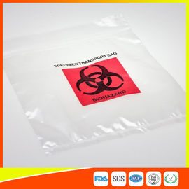 Chine Le Biohazard clair en plastique met en sac des sacs de kangourou pour l'usage médical de laboratoire avec le dessus de tirette fournisseur